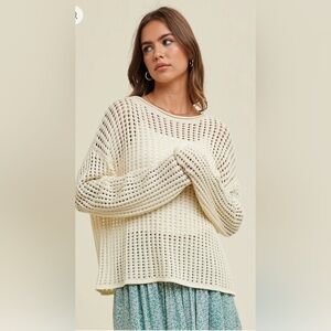 NWOT Wishlist Open Weave Sweater
